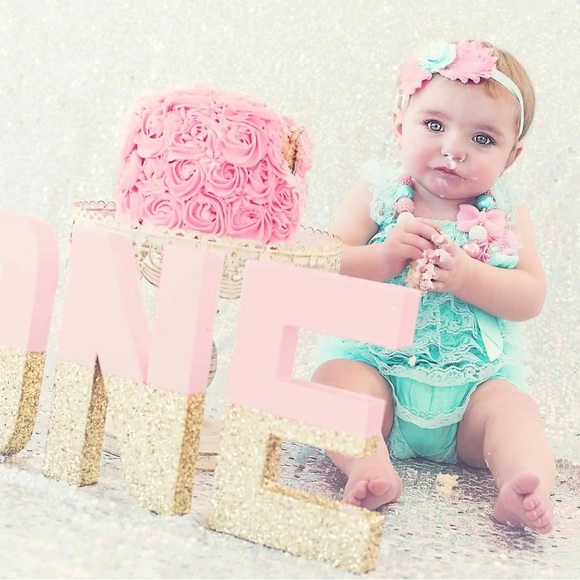 1st Birthday cake smash outfit 5piece set size m photo prop - Picture 3 of 5